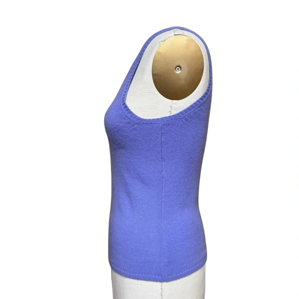 Bloomingdale’s Collection Fifty Nine Cashmere Tank Top Y2K Knit  S Preppy Layers - Picture 3 of 9